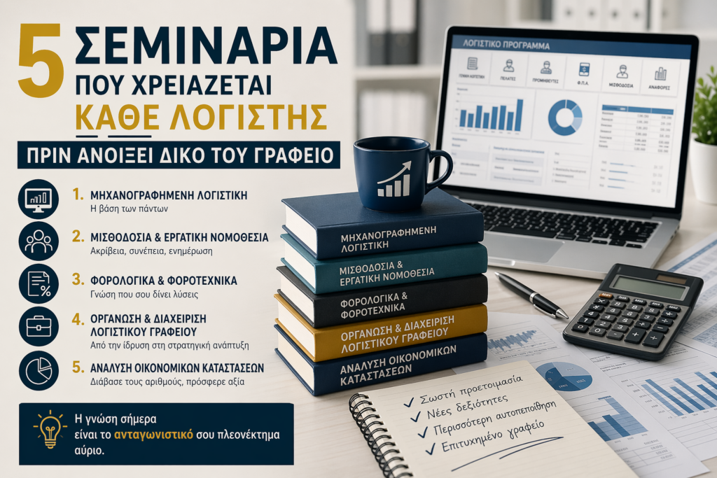 5 Σεμινάρια που xρειάζεται κάθε Λογιστής πριν ανοίξει δικό του γραφείο